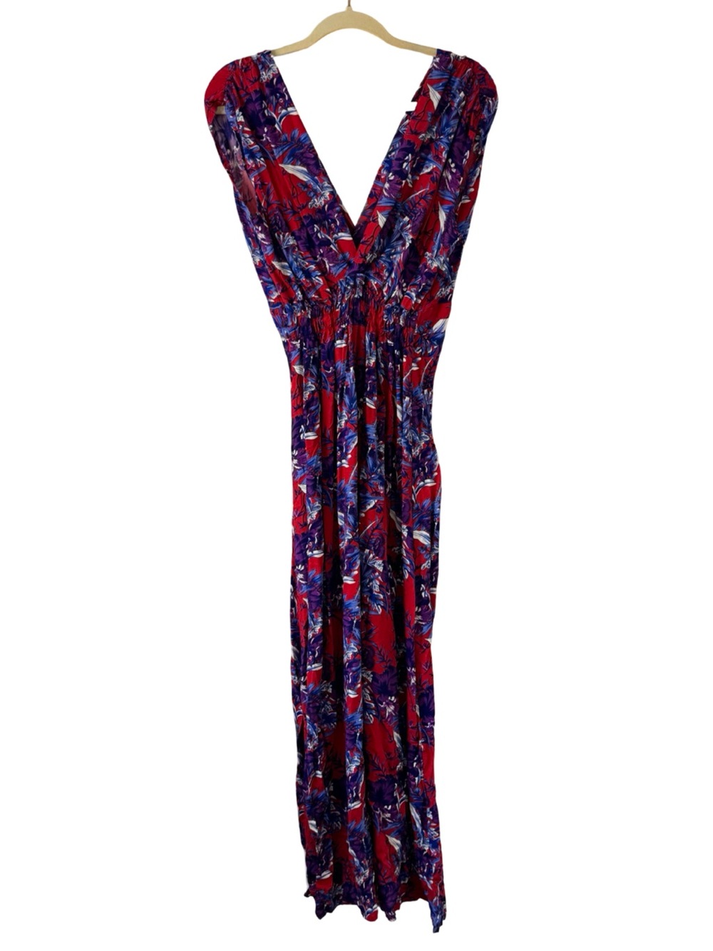 🔴🔵🟣 Red, Blue and Purple Floral‎ Maxi Dress 🟣🔵🔴